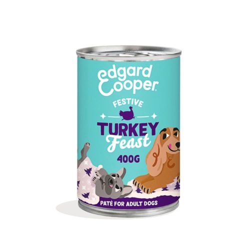 Edgard Cooper Festive mitrā barība suņiem ar tītara gaļu, 400g